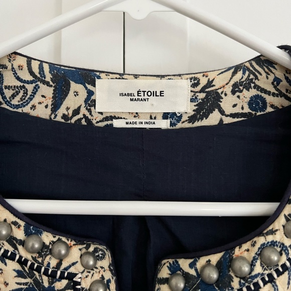 Isabel Marant Etoile Hustin Printed Quilt Jacket with Stud Trim - Picture 3 of 9